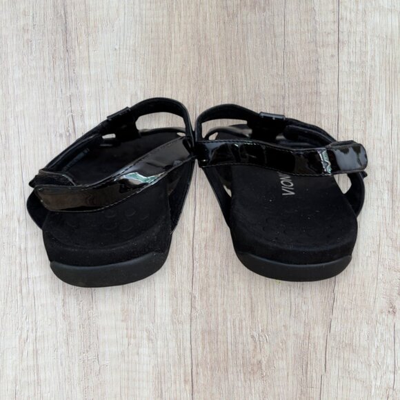 VIONIC Farra Black Ankle Strap Medallion Comfort Sandals Womens 7 WIDE - Picture 4 of 9